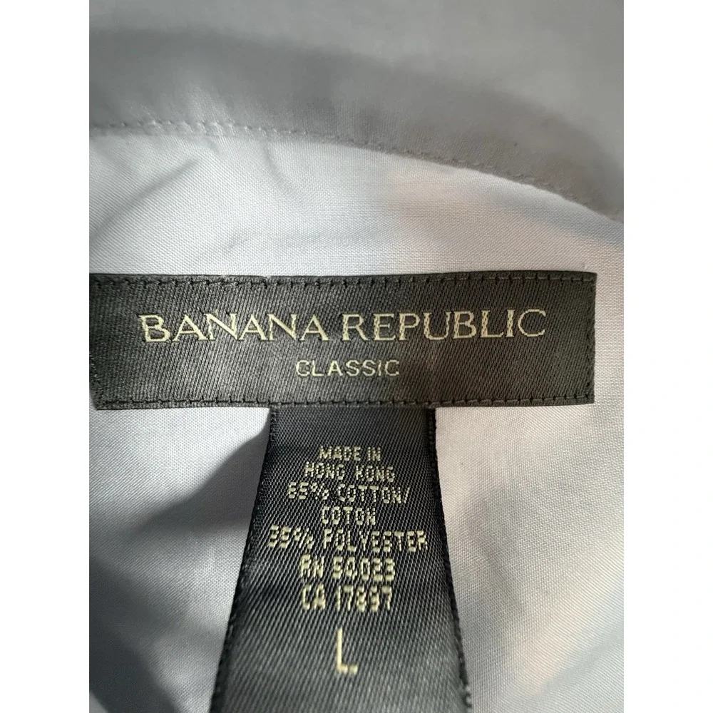 Banana Republic Shirt Mens Large L Solid Gray Classic Fit Button Up‎